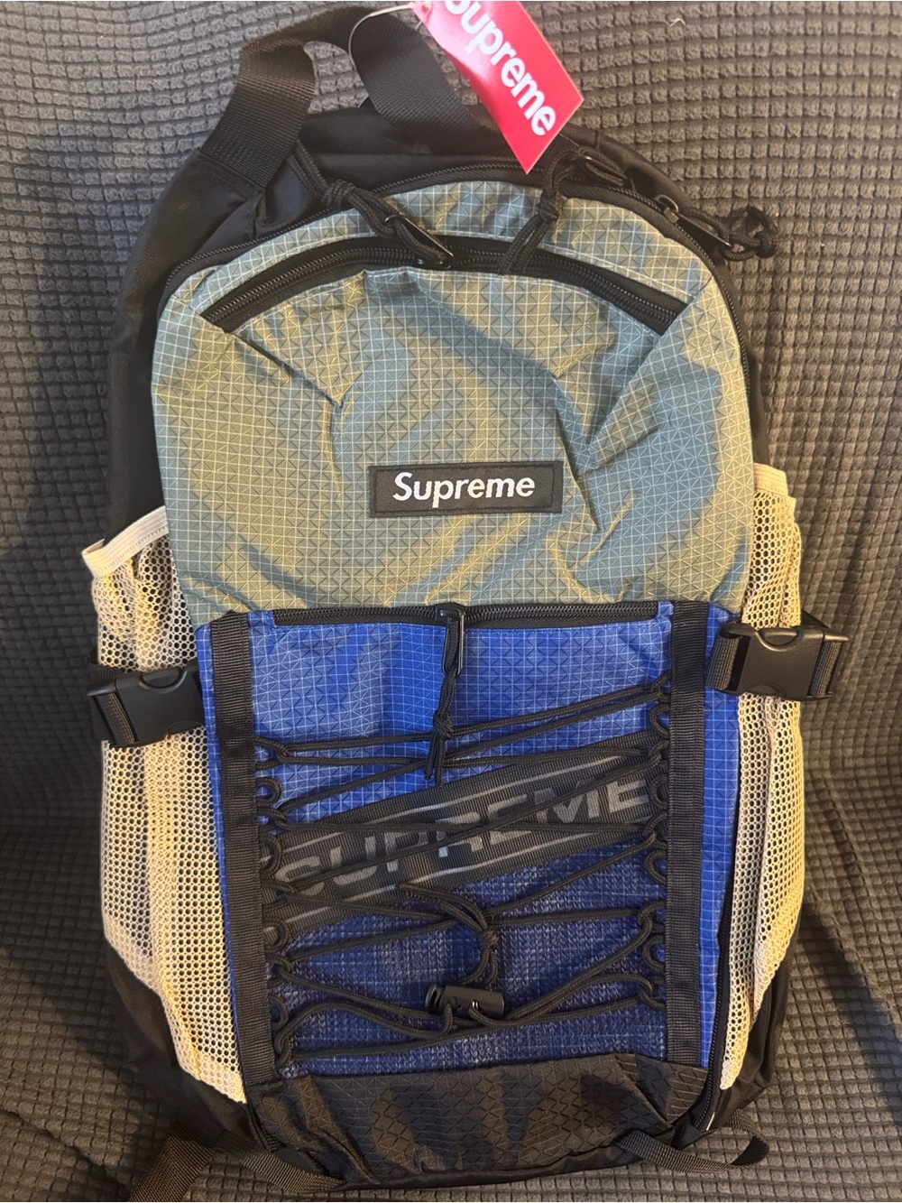 New! Supreme FW23 Backpack in the Blue colorway,